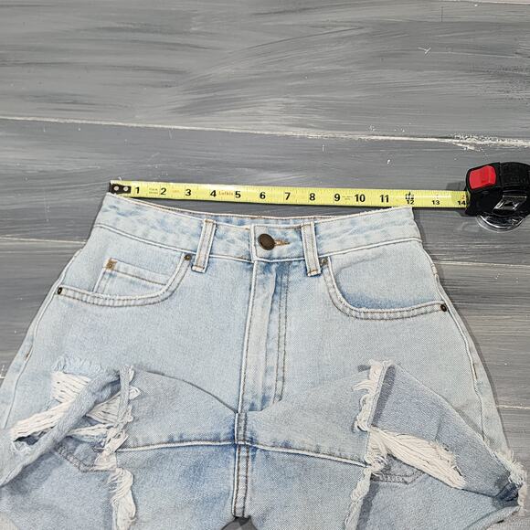 Billabong High Rise Shorts Denim Distressed Size 24 - Picture 12 of 12